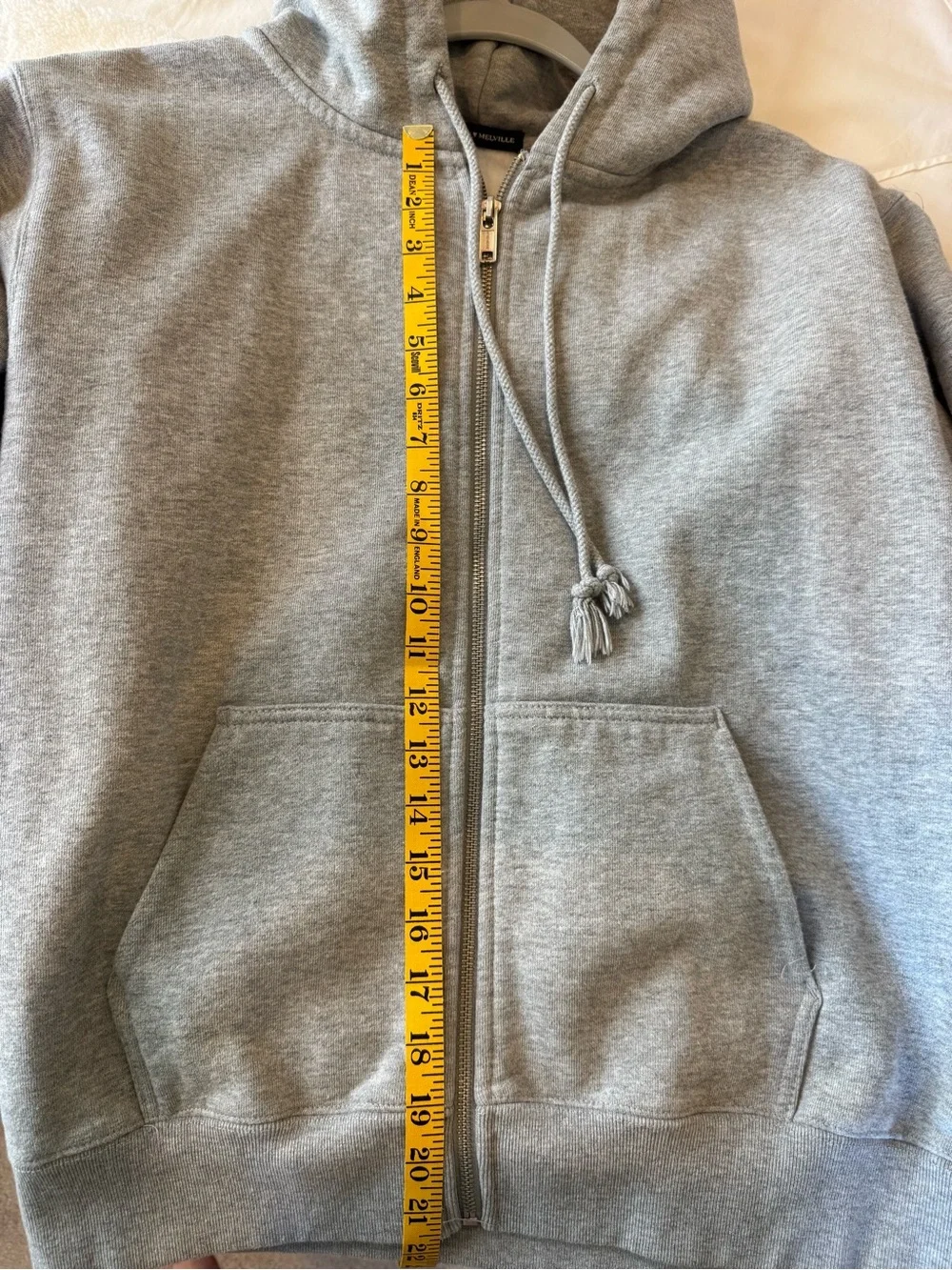 Brandy Melville Heather Gray Full-Zip Hooded Sweatshirt A4